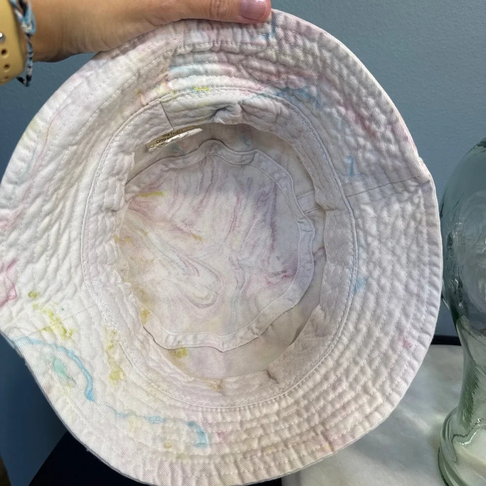 Kids Pastel‎ Marble Swirl Cotton Bucket Hat Multicolor Y2K BoHo festival beach